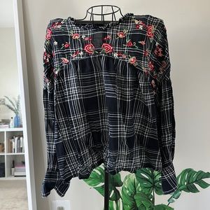 Checkered zara top